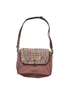 Sixtease Candy Small Crossbody Shoulder Upcycled Canvas and Leather Bag